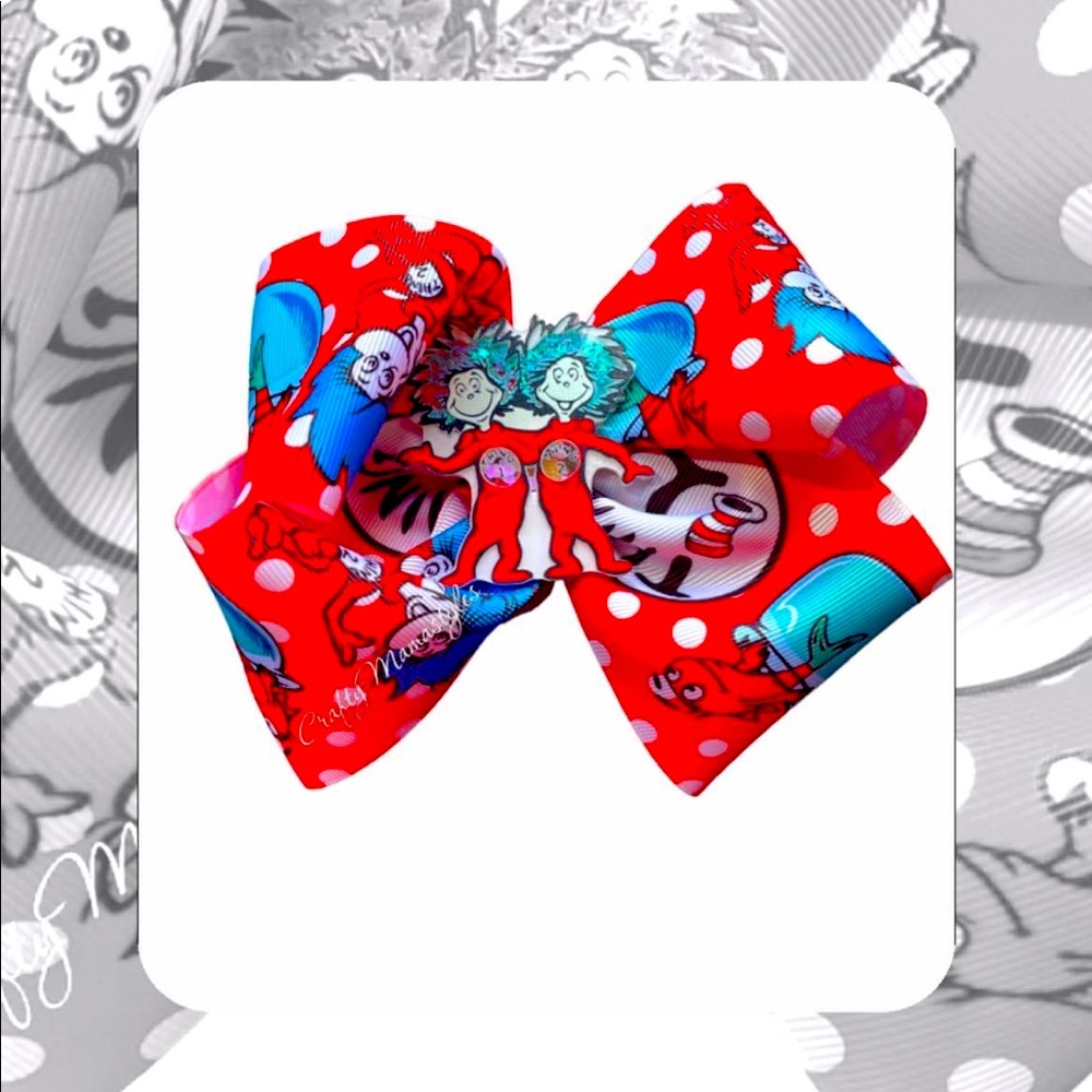 Thing 1 and 2 hairbow 🎀